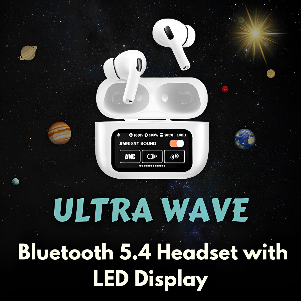 UltraWave: Bluetooth 5.4 Headset with LED Display